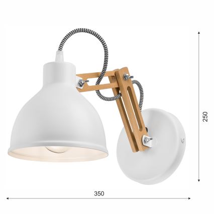 Lámpara de pared MARCELLO 1xE27/60W/230V, madera de haya