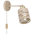 Aplique de pared orientable con interruptor ELEN 1xE27/35W/230V beige/dorado
