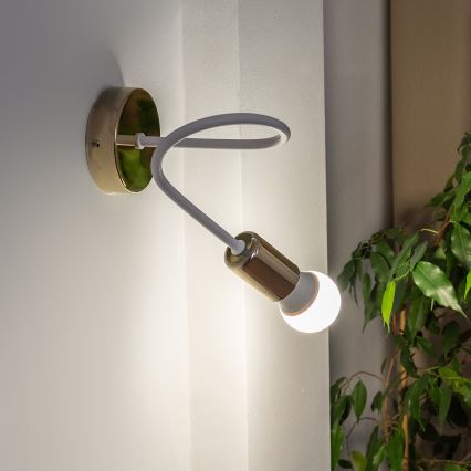 Aplique de pared OXFORD 1xE27/15W/230V dorado/blanco