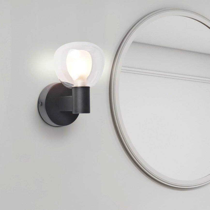 Aplique de pared para baño POLA 1xG9/5W/230V IP44 negro/transparente