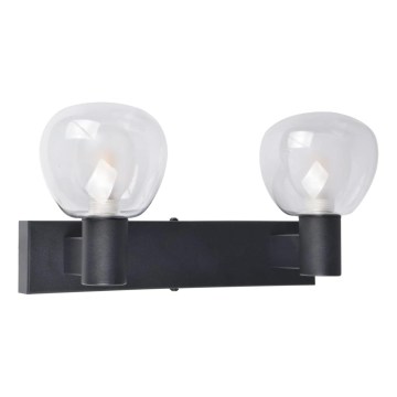 Aplique de pared para baño POLA 2xG9/5W/230V IP44 negro/transparente