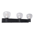 Aplique de pared para baño POLA 3xG9/5W/230V IP44 negro/transparente