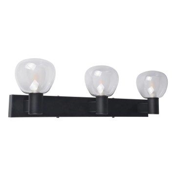 Aplique de pared para baño POLA 3xG9/5W/230V IP44 negro/transparente
