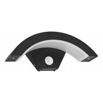 Aplique de pared para exterior con sensor de movimiento LED/10W/230V IP54 negro