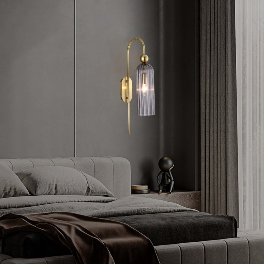 Aplique de pared PIEGA 1xE14/40W/230V latón/negro ahumado