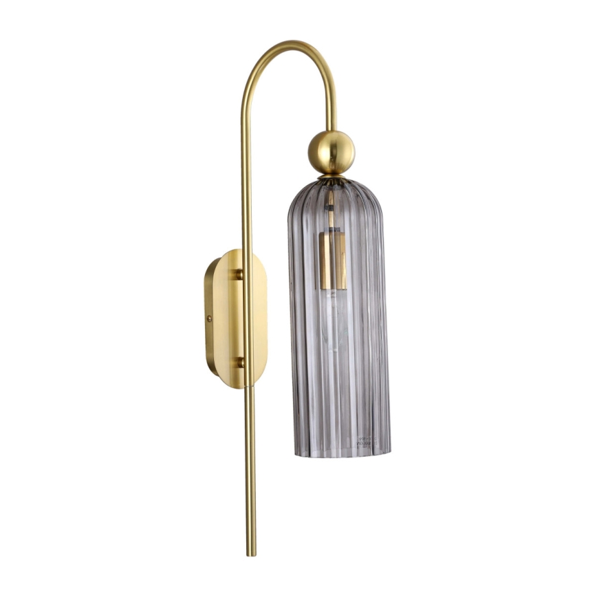 Aplique de pared PIEGA 1xE14/40W/230V latón/negro ahumado