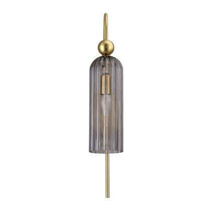 Aplique de pared PIEGA 1xE14/40W/230V latón/negro ahumado