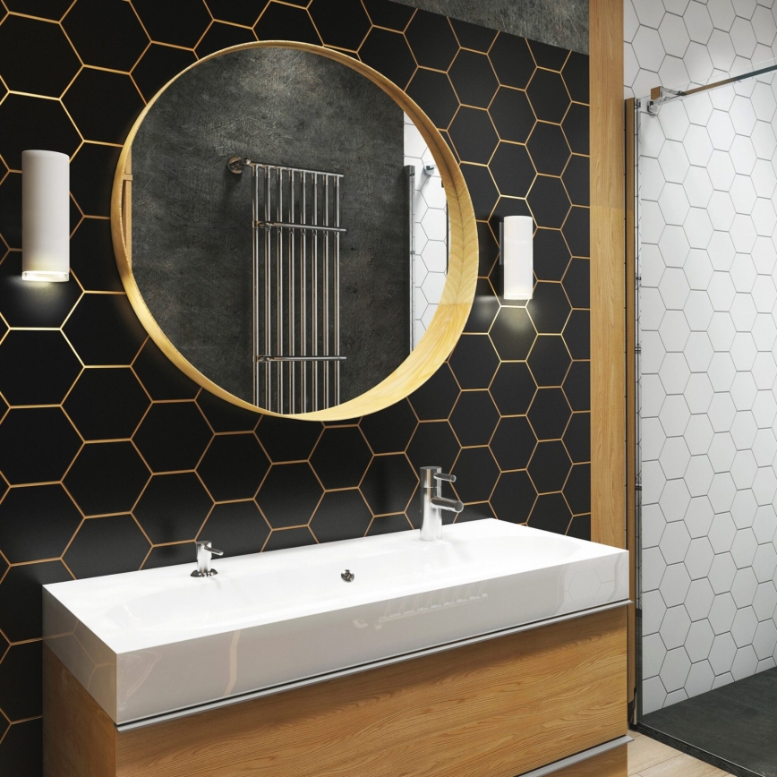 Aplique de pared LED RGBW regulable para baño TURYN 1xGU10/4,8W/230V 3000K IP44 blanco + control remoto