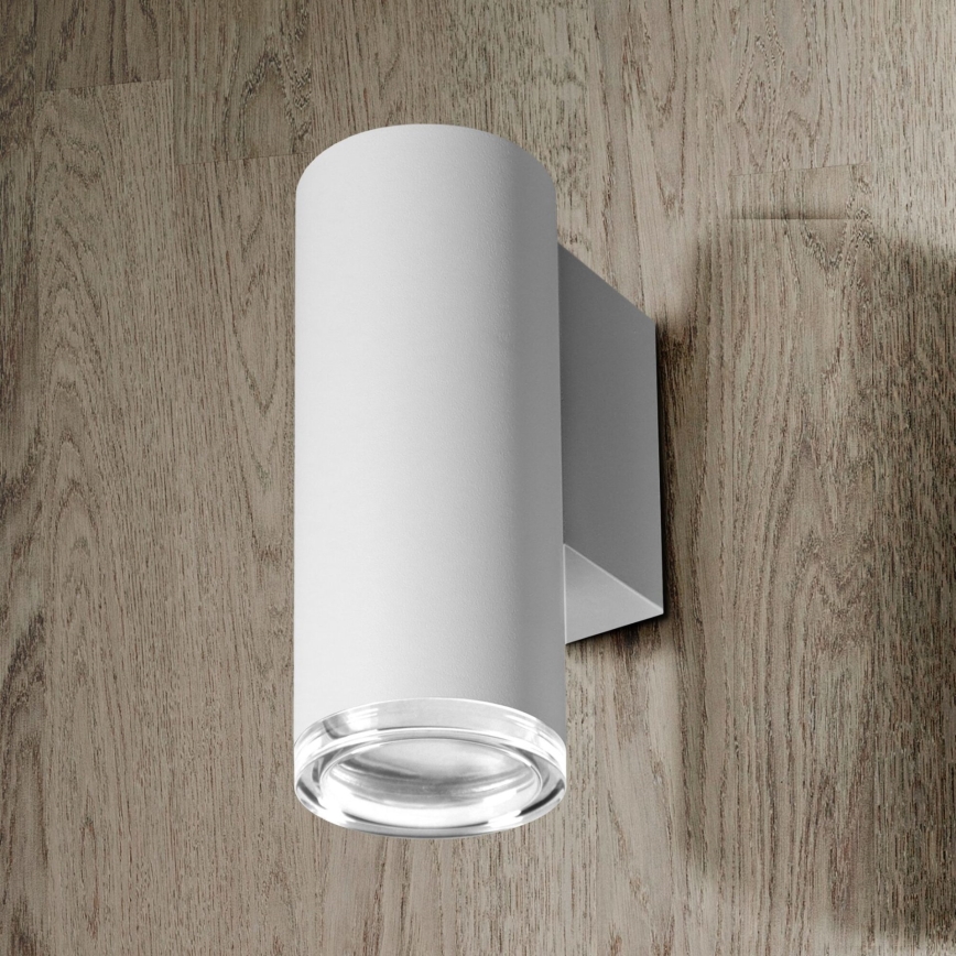 Aplique de pared LED RGBW regulable para baño TURYN 1xGU10/4,8W/230V 3000K IP44 blanco + control remoto
