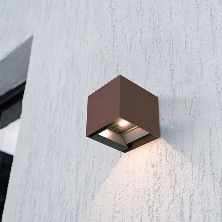 Aplique solar de pared LED con sensor LED/9W/3,7V 3000/4000/5000K IP65 2600 mAh marrón