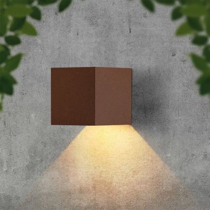 Aplique solar de pared LED con sensor LED/9W/3,7V 3000/4000/5000K IP65 2600 mAh marrón