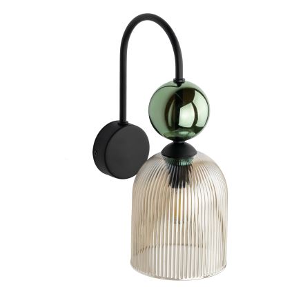 Aplique de pared SOPHIA 1xE14/10W/230V negro/verde/beige ahumado