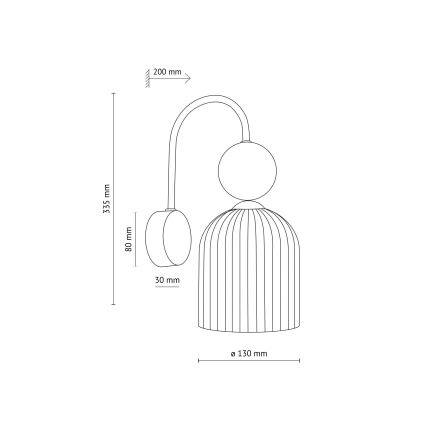 Aplique de pared SOPHIA 1xE14/10W/230V negro/verde/beige ahumado