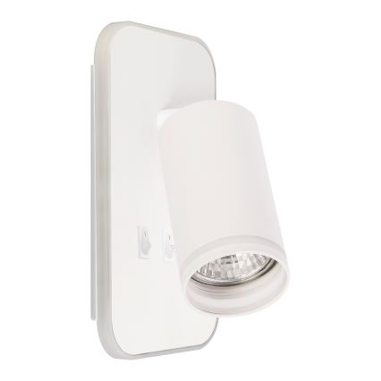 Aplique de pared tipo foco LED PIPE 1xGU10/10W/230V + LED/6W, blanco