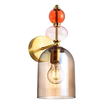 Aplique de pared TROPEA 1xE27/15W/230V dorado/beige ahumado