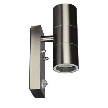 Lámpara de pared exterior con sensor 2xGU10/35W/230V IP44