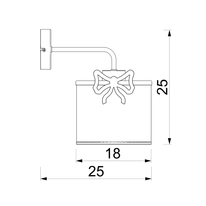 Aplique infantil SWEET 1xE27/15W/230V blanco/rosa/Arco