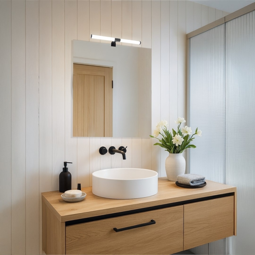 Aplique LED 2 en 1 para espejo de baño APA LED/6W/230V 40 cm IP44 negro
