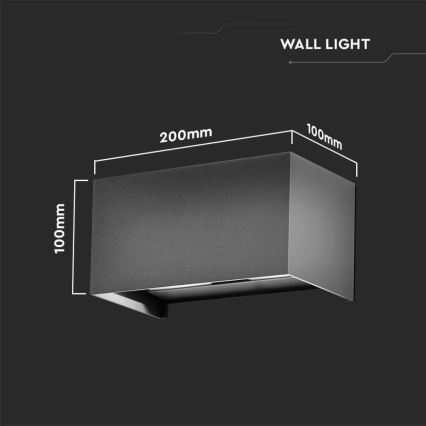 Aplique LED de exterior LED/24W/230V 3000K IP65 antracita