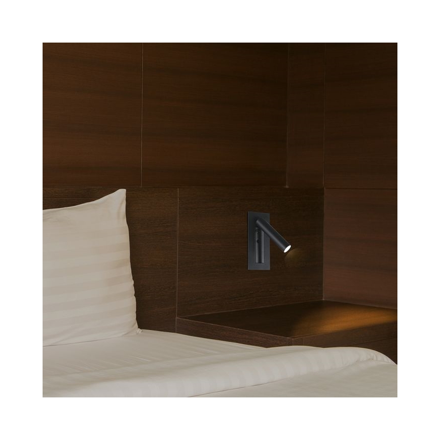 Aplique LED de pared orientable LED/2W/230V 3000K negro