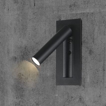 Aplique LED de pared orientable LED/2W/230V 3000K negro