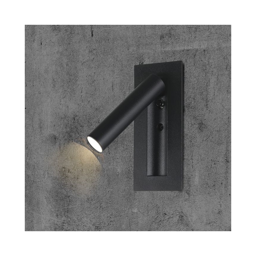 Aplique LED de pared orientable LED/2W/230V 3000K negro