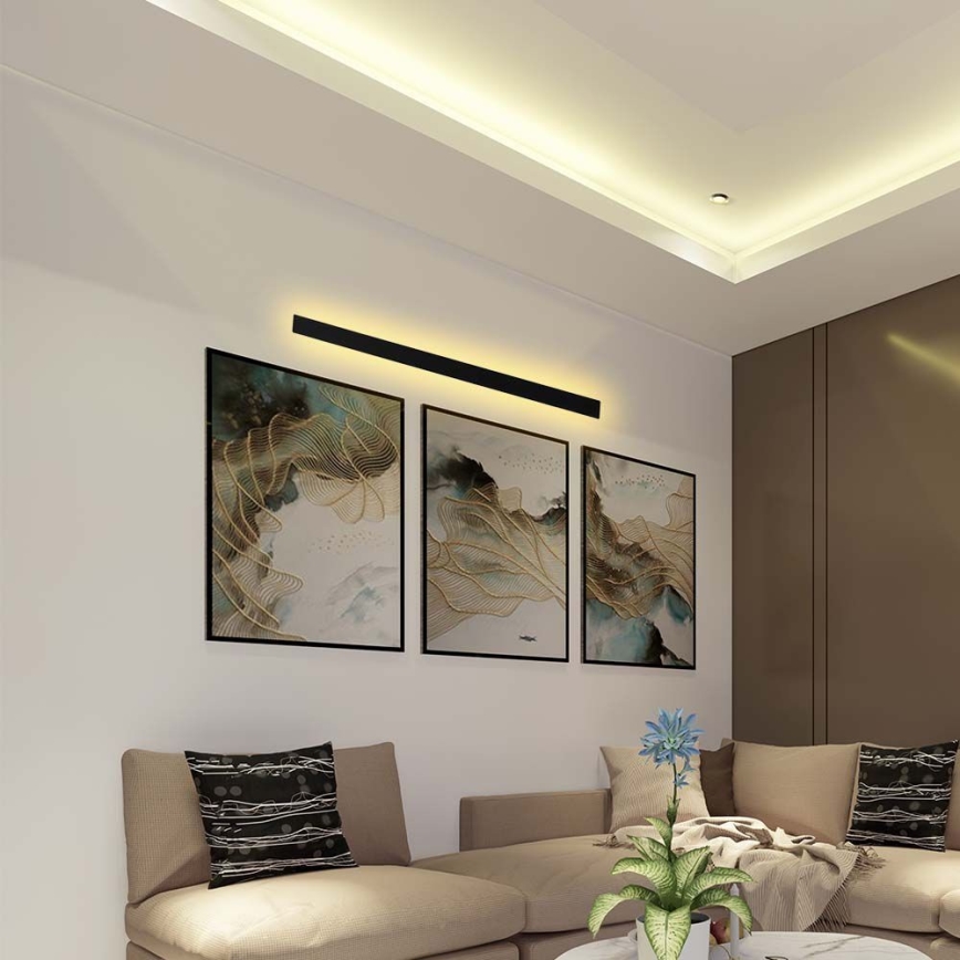 Aplique LED de pared para exterior/10W/230V 3000K IP65 51 cm negro