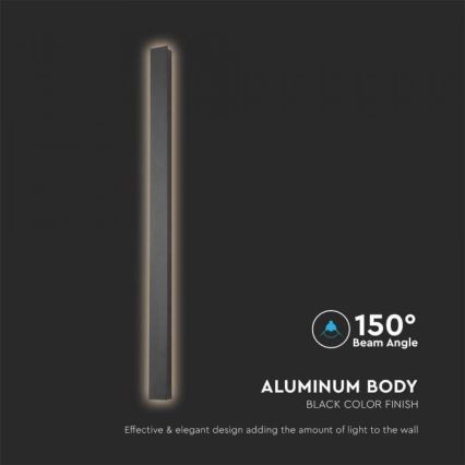 Aplique LED de pared para exterior/10W/230V 3000K IP65 51 cm negro