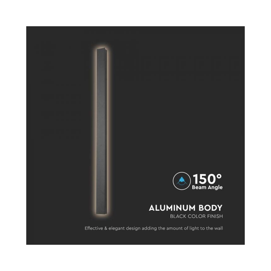 Aplique LED de pared para exterior/10W/230V 3000K IP65 51 cm negro