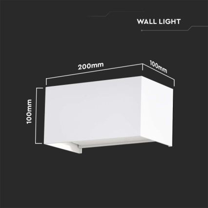 Aplique LED de pared para exterior 24W/230V 3000K IP65, blanco