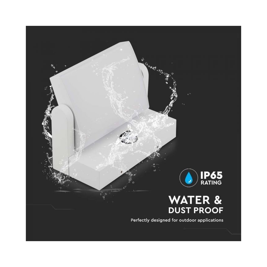 Aplique LED de pared para exterior con sensor, 17W, 230V, 4000K, IP65, blanco