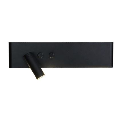 Aplique LED de pared RESORT LED/10W/230V + LED/3W, negro, izquierdo