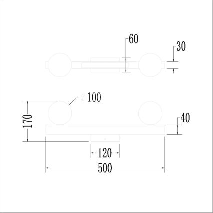 Aplique LED MAGNET LED/13W/230V + 2xG9/60W 3000/4000K negro