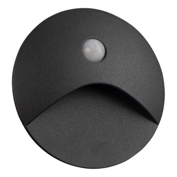 Aplique LED para escalera con sensor de movimiento y crepúsculo EXIN LED/2,5W/230V 3000K IP65 antracita redondo