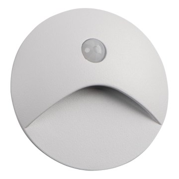 Aplique LED para escalera con sensor de movimiento y sensor crepuscular EXIN LED/2,5W/230V 3000K IP65 blanco redondo
