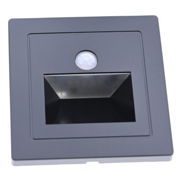 Aplique LED para escalera con sensor de movimiento y sensor crepuscular LED/3W/230V 6000K negro