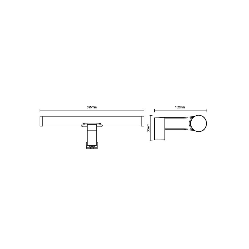Aplique LED para espejo de baño 12W/230V 59,5 cm IP44 negro
