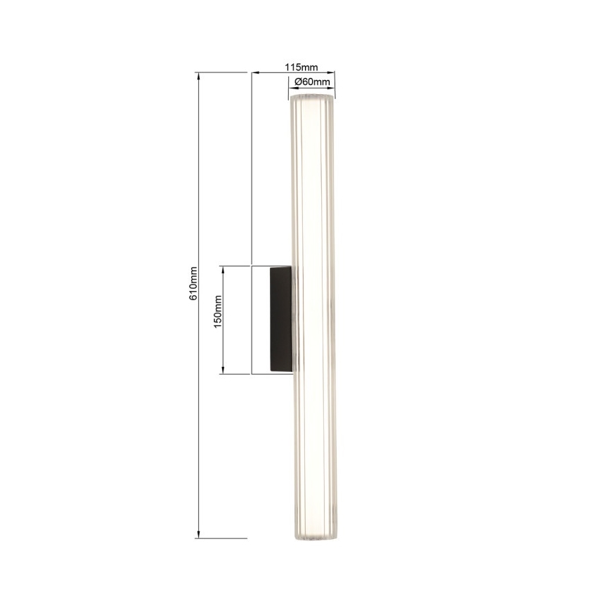 Iluminación LED para espejo de baño LINEA LED/12W/230V 3000/4000/6000K IP44 61 cm negra
