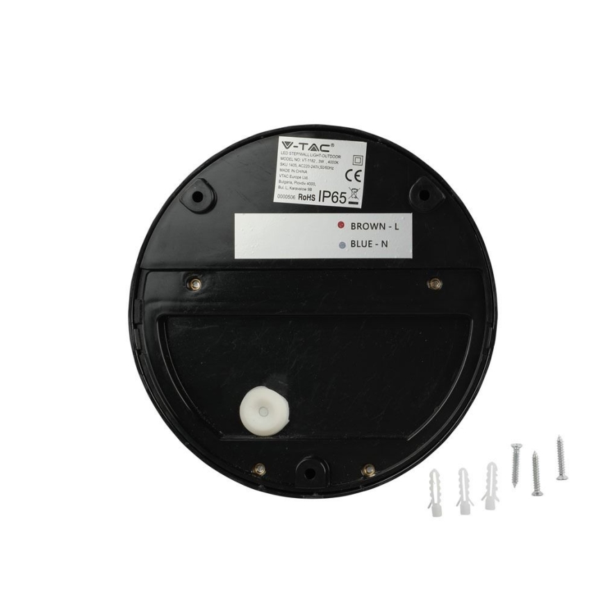 Aplique LED para exterior LED/3W/230V 4000K IP65 negro
