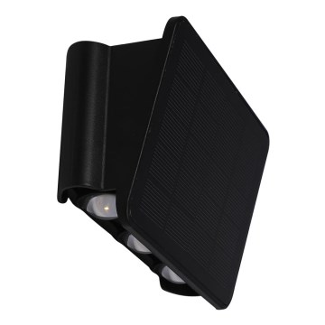 Aplique LED solar ALF LED/4W/1300 mAh 3000K IP54 negro