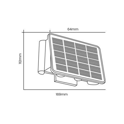 Aplique LED solar ALF LED/4W/1300 mAh 3000K IP54 negro