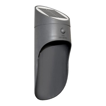 Aplique LED solar con sensor PALESA LED/1W/3,7V IP65 1800 mAh gris