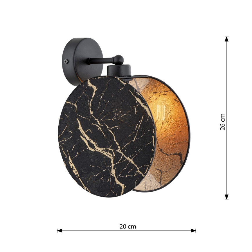 Aplique MOTIF 1xE27/15W/230V negro/dorado