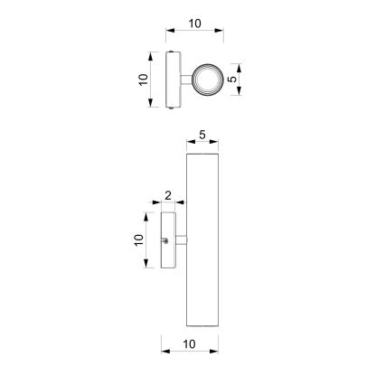 Aplique RAITO 2xGU10/8W/230V plata