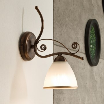 Aplique RETRO II 1xE27/60W/230V pátina de bronce