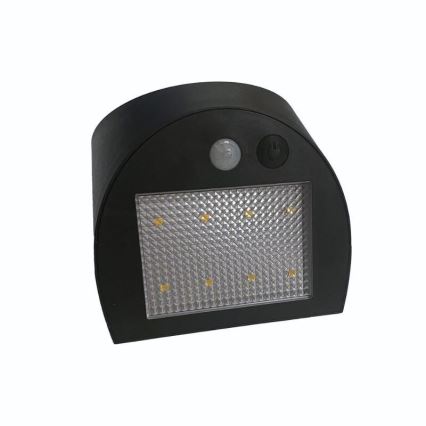Luminaria solar de pared con sensor LED/3W/3,7V 3000/4000K 1200 mAh IP54 negra