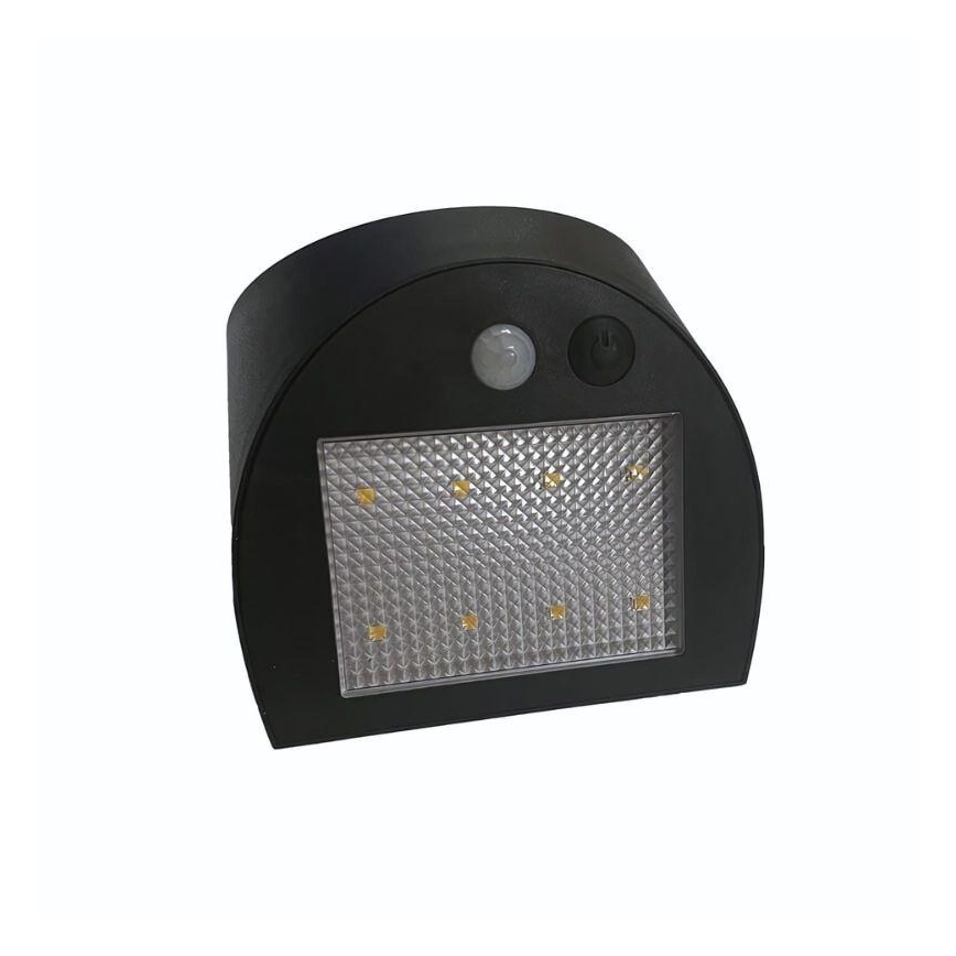 Luminaria solar de pared con sensor LED/3W/3,7V 3000/4000K 1200 mAh IP54 negra