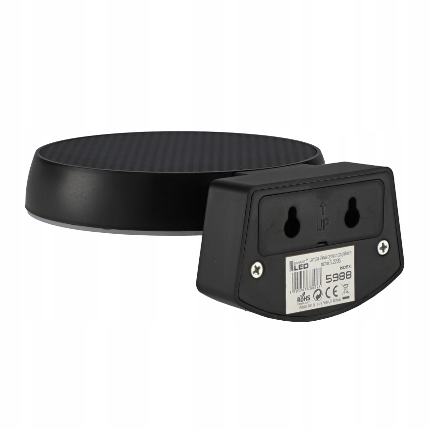 Aplique solar de pared LED regulable con sensor LED/3W/3,7V 1800 mAh IP54 negro