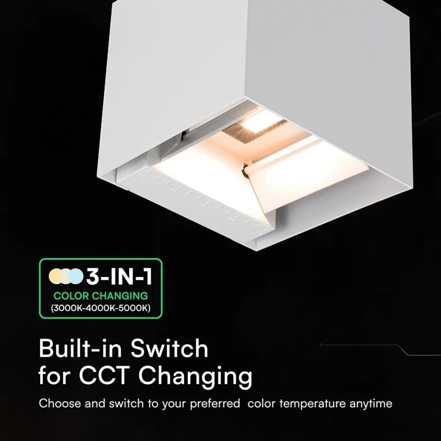 Aplique solar LED de pared con sensor LED/9W/3,7V 3000/4000/5000K IP65 2600 mAh blanco