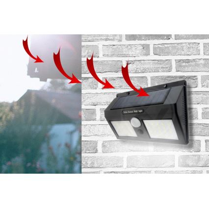 Aplique solar de pared LED con sensor LED/1,2W/3,7V 1200 mAh IP44